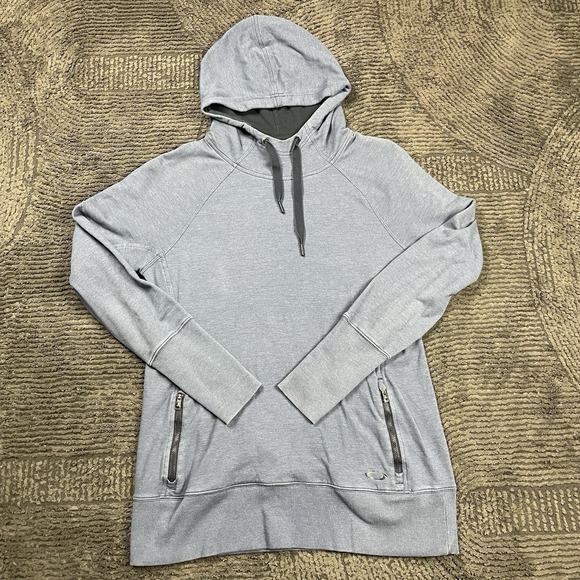 Oakley Men's Hoodie Large Blue Pullover Sweatshirt Zip Pockets Athletic - Picture 1 of 5